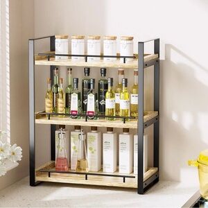 3-Tier Wooden Shelf Organizer